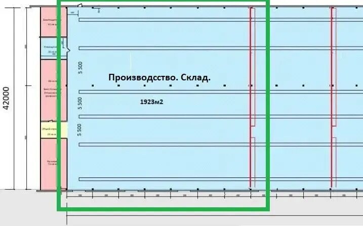 Производственное помещение 1 923 м², аренда, г. Лобня, Московская обл. — фотография 1